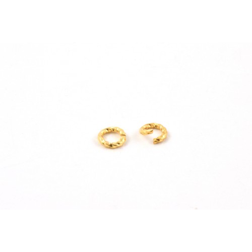 6mm twisted jumpring gold color (pack of 50) 